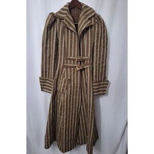 Women's Vintage Goblincore Peasant Witchy Long Trench Coat Size Small Handmade